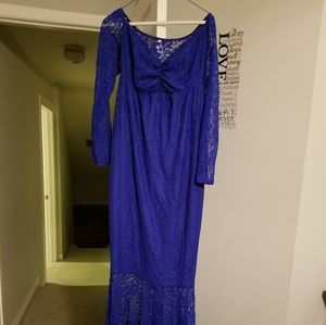 Navy blue xl lace maternity dress